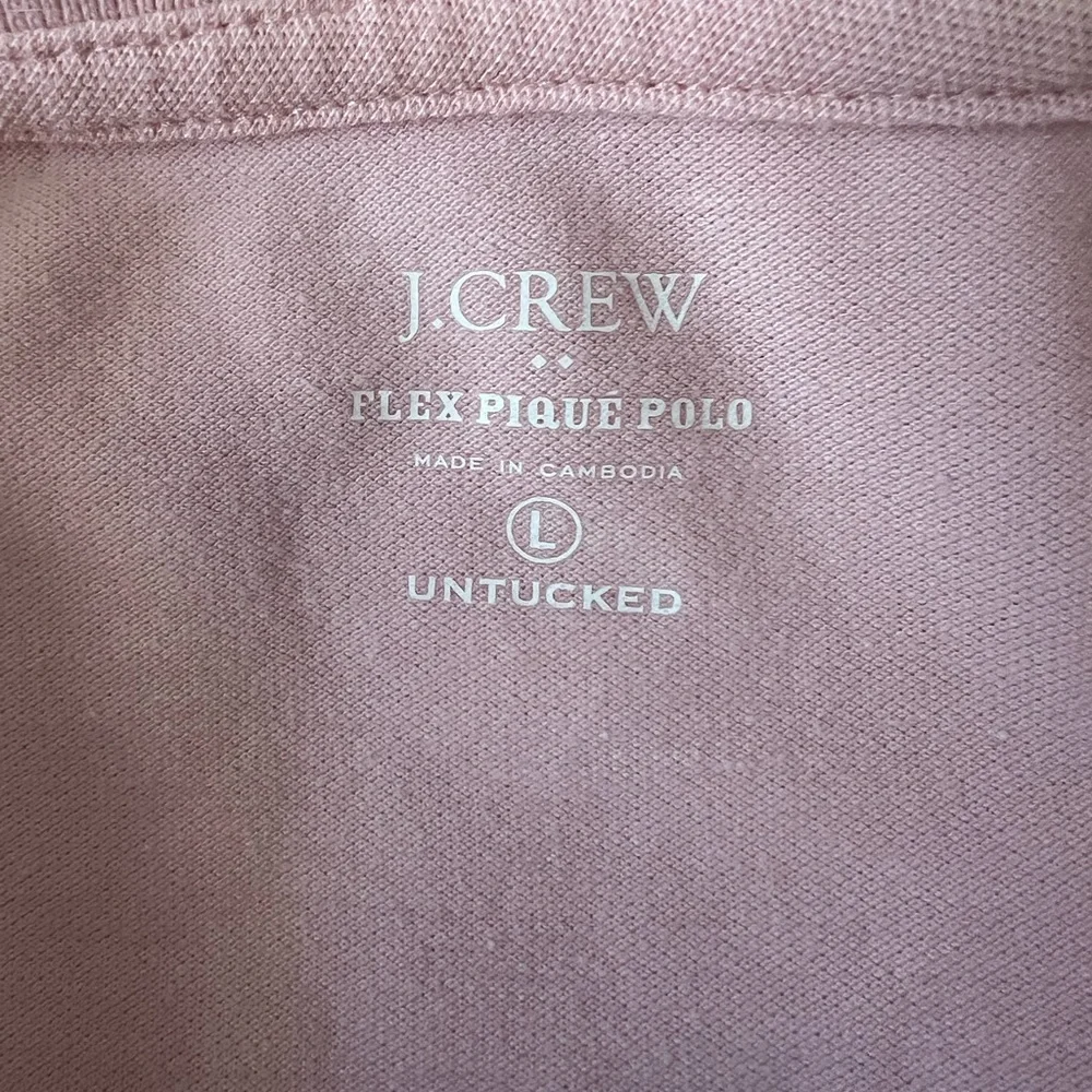J. Crew Flex Piqué Untucked Polo Shirt‎ Men L LIGHT PINK Short Sleeve Stretch